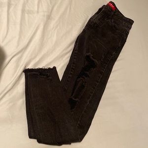 Black jeans size 24 from #guess factory. They are faded but I’m good condition
